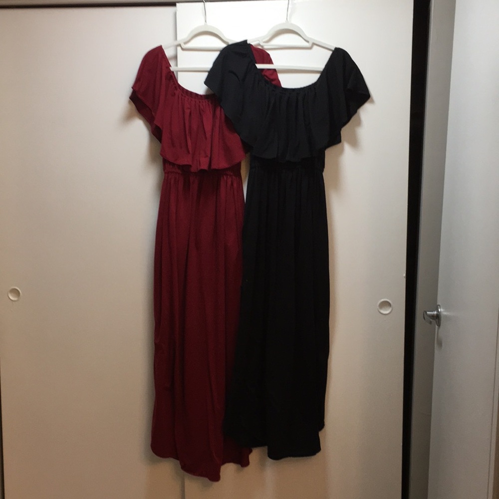 Off the shoulder maxi dresses